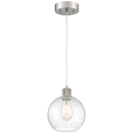Access Lighting Port Nine Burgundy, Burgundy LED Pendant, Brushed Steel Finish, Seeded Glass 63142LEDDLP-BS/SDG